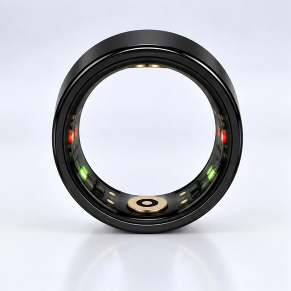 SyncGear Smart Ring zwart, recht van voren met de sensoren aan de binnenkant