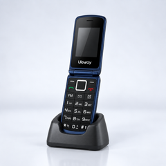SyncGear Flip GSM opengeklapt in het oplaadstation