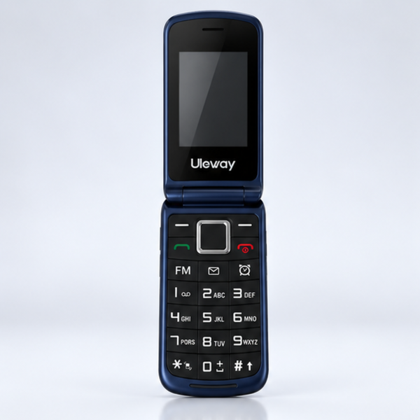SyncGear Flip GSM opengeklapt, vooraanzicht met grote toetsen en kleurenscherm