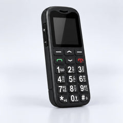 SyncGear Senioren GSM 4G schuin van voren met de volumeknoppen