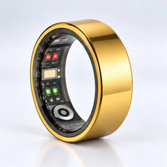 SyncGear Smart Ring goud, schuin met zicht op de sensoren