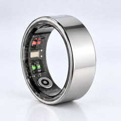 SyncGear Smart Ring zilver, schuin met zicht op de sensoren