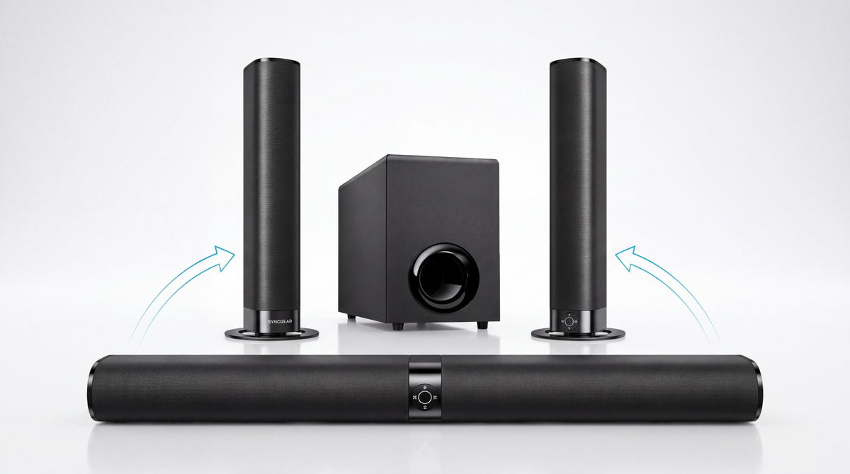 De 2-in-1 soundbar gesplitst in twee losse speakers