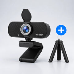 SyncGear Webcam met het meegeleverde statief ernaast
